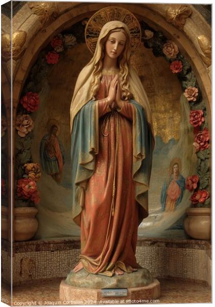 Stature of the Virgin Mary in a prayer pose. Canvas Print by Joaquin Corbalan