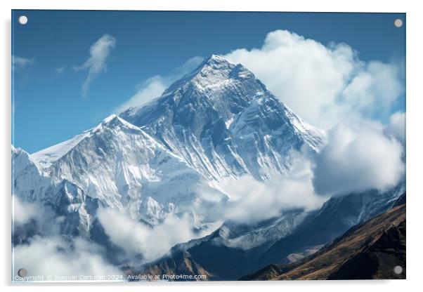 A stunning photo of a towering snow-covered mounta Acrylic by Joaquin Corbalan