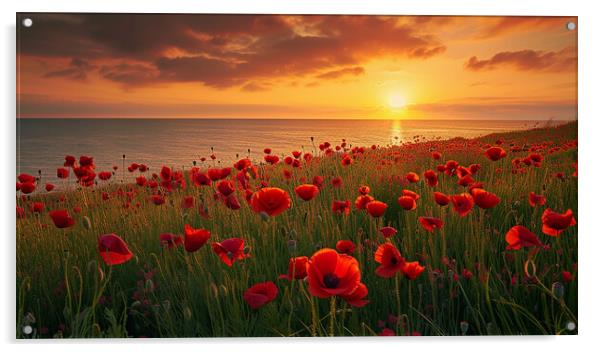 Poppy Field Acrylic by Airborne Images