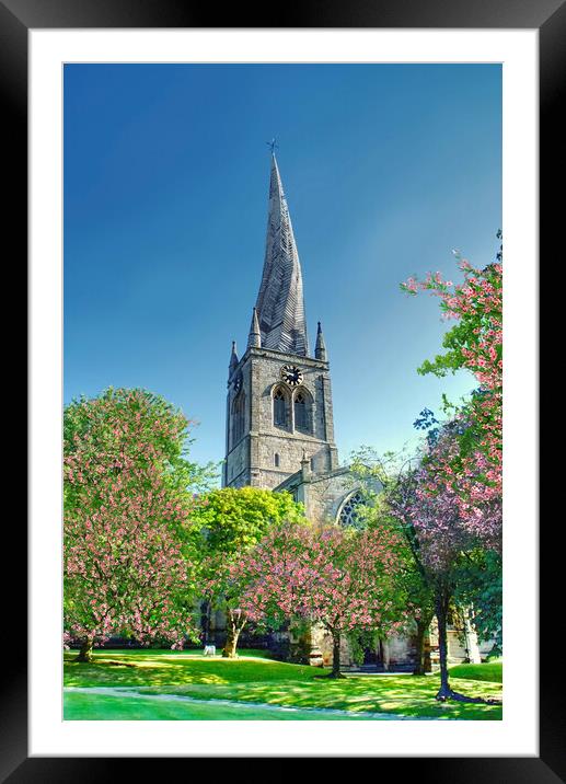 Chesterfield Crooked Spire  Framed Mounted Print by Alison Chambers