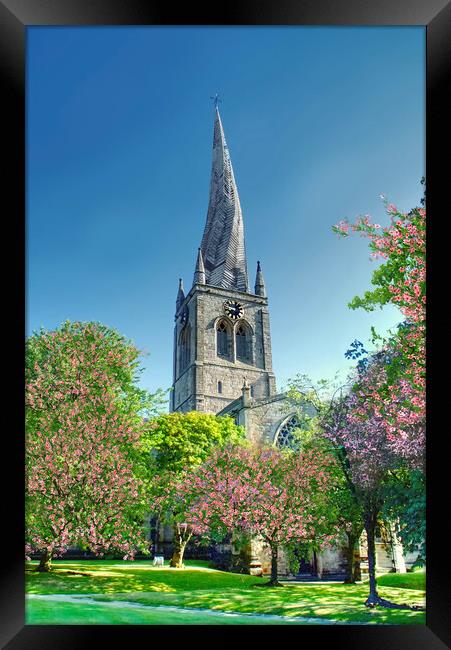 Chesterfield Crooked Spire  Framed Print by Alison Chambers