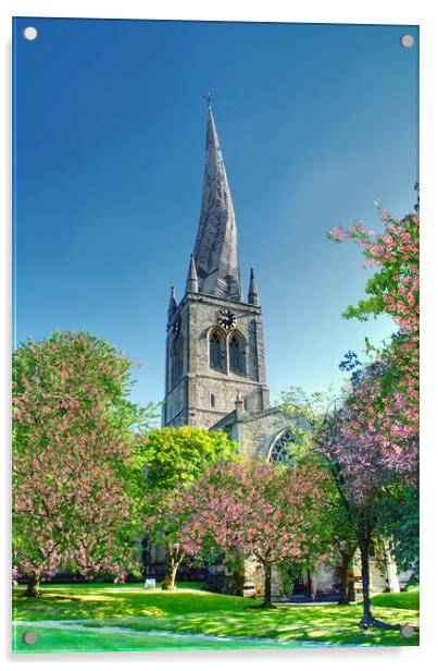 Chesterfield Crooked Spire  Acrylic by Alison Chambers