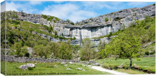 Malham Cove in the Yorkshire Dales, England Canvas Print by Keith Douglas