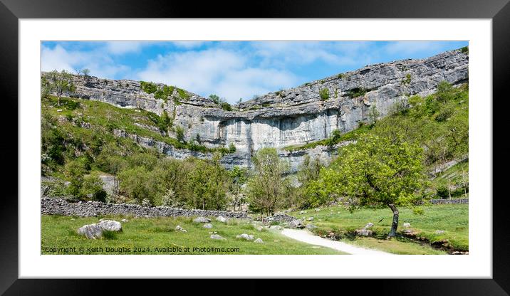Malham Cove in the Yorkshire Dales, England Framed Mounted Print by Keith Douglas