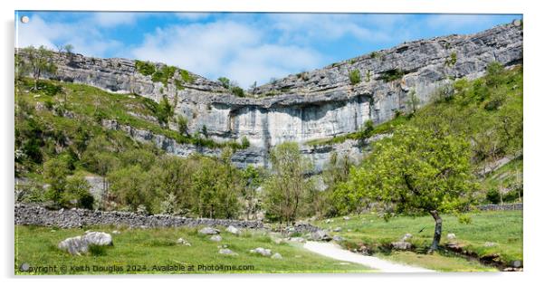 Malham Cove in the Yorkshire Dales, England Acrylic by Keith Douglas