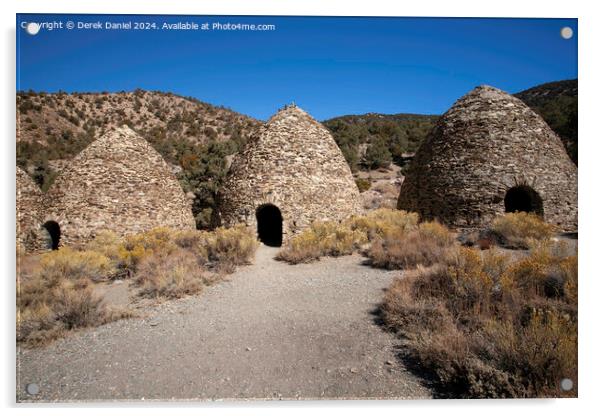 Wildrose Charcoal Kilns, Death Valley Acrylic by Derek Daniel