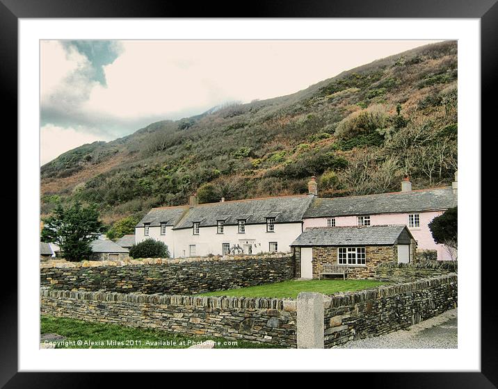 Boscastle Cottages Framed Mounted Print by Alexia Miles