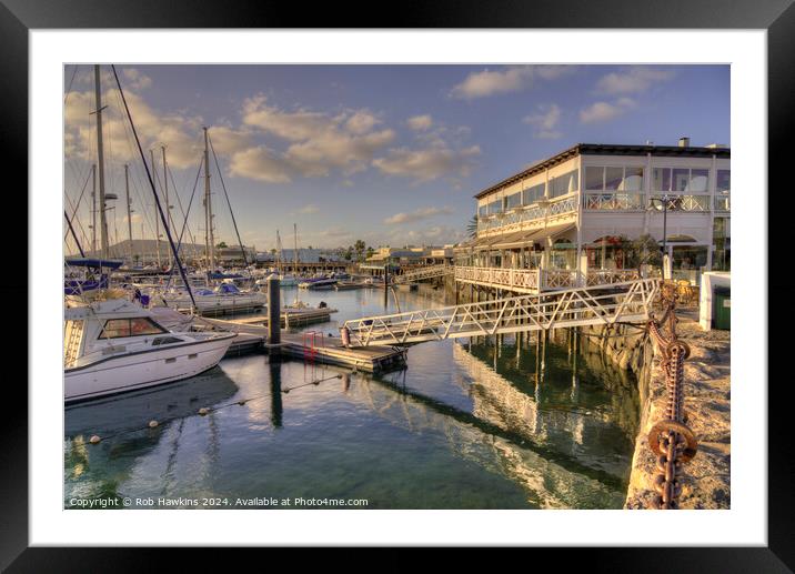 Rubicon Marina reflected Framed Mounted Print by Rob Hawkins