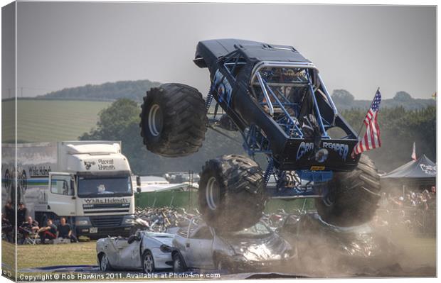 Monster Truck Madness Canvas Print by Rob Hawkins