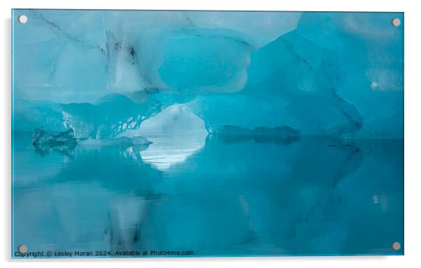 Ice at the Lagoon  Acrylic by Lesley Moran