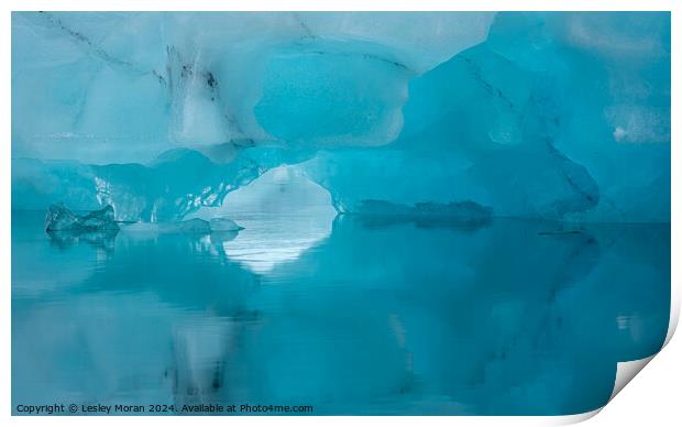 Ice at the Lagoon  Print by Lesley Moran