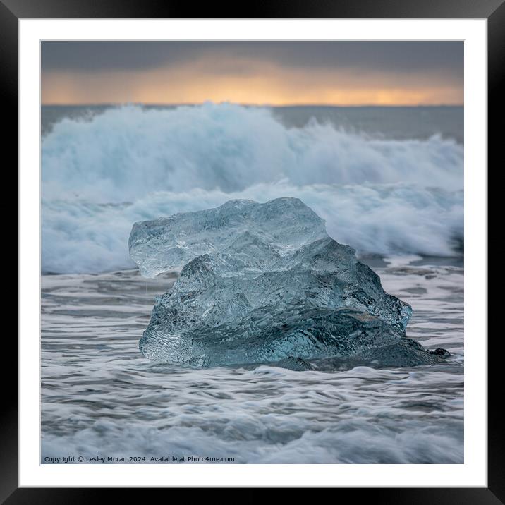 Ice Diamonds  Framed Mounted Print by Lesley Moran
