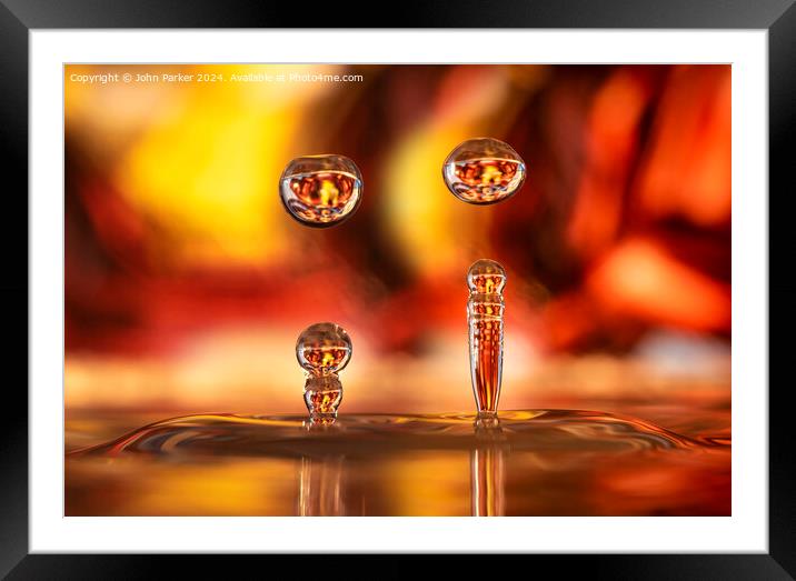 Water Droplets Framed Mounted Print by John Parker