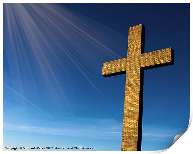 Heaven's Cross Print by Michael Waters Photography