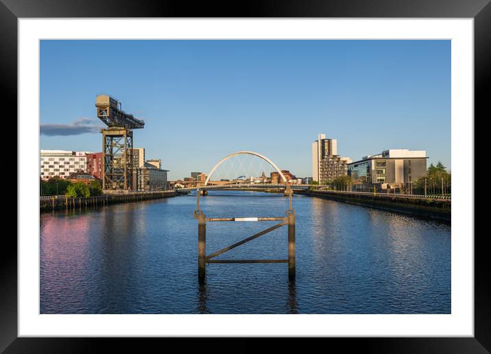 Glasgow Skyline With Clyde Arc And Finnieston Crane Framed Mounted Print by Artur Bogacki