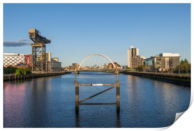 Glasgow Skyline With Clyde Arc And Finnieston Crane Print by Artur Bogacki