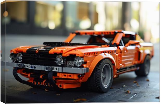A muscle car assembled from building blocks. Canvas Print by Michael Piepgras
