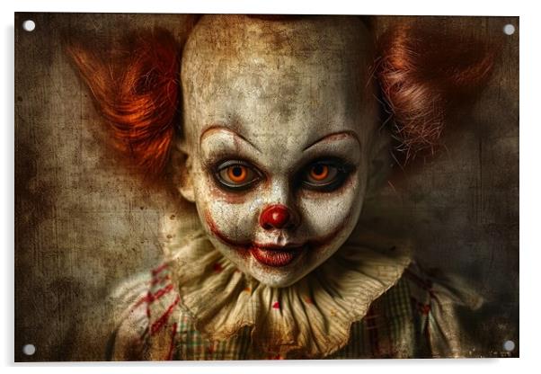 An evil clown doll. Acrylic by Michael Piepgras