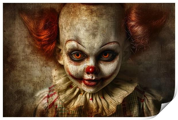 An evil clown doll. Print by Michael Piepgras
