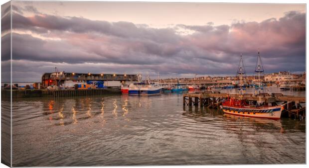 Bridlington Harbour at Dawn Canvas Print by Tim Hill