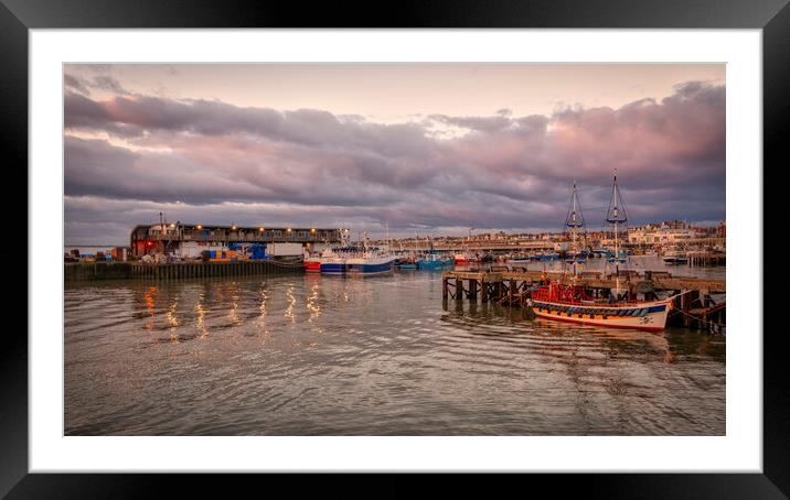 Bridlington Harbour at Dawn Framed Mounted Print by Tim Hill
