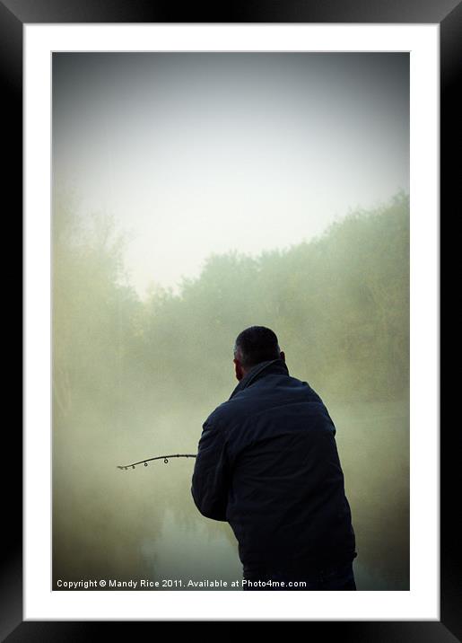 Fishing in the mist Framed Mounted Print by Mandy Rice