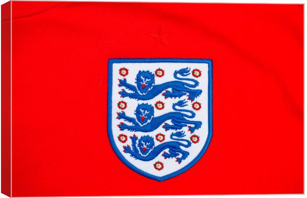 England Three Lions red football shirt badge Canvas Print by Andy Evans Photos