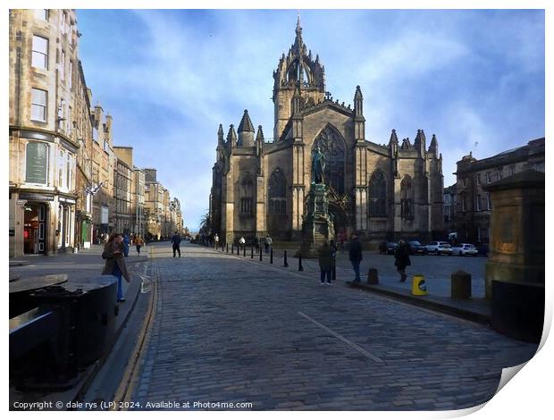 EDINBURGH OLD TOWN St Giles' Cathedral, or the High Kirk of Edinburgh Print by dale rys (LP)