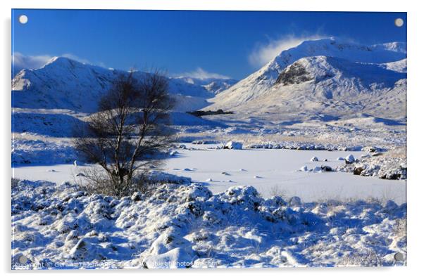 Rannoch Moor in winter snow, Highland, Scotland, UK Acrylic by Geraint Tellem ARPS