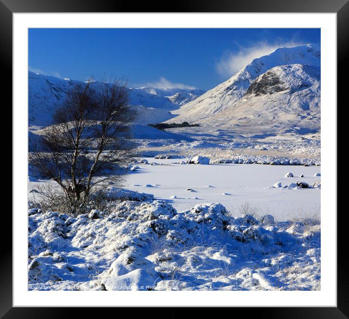 Rannoch Moor in winter snow, Highland, Scotland, UK Framed Mounted Print by Geraint Tellem ARPS