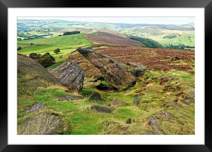 Staffordshire Roaches landscape. Framed Mounted Print by David Birchall