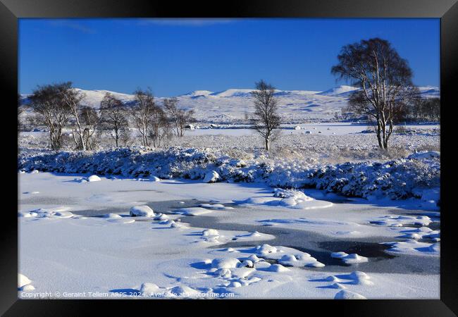 Rannoch Moor in winter snow, Highland, Scotland, UK Framed Print by Geraint Tellem ARPS
