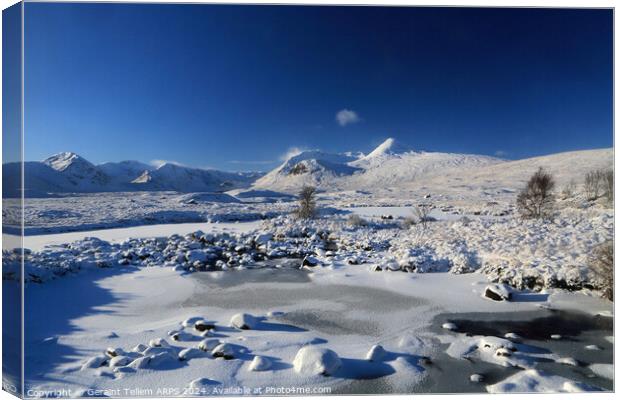 Rannoch Moor in winter snow, Highland, Scotland, UK Canvas Print by Geraint Tellem ARPS