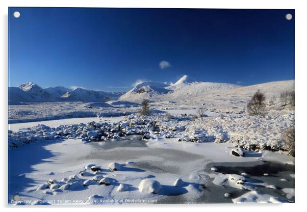 Rannoch Moor in winter snow, Highland, Scotland, UK Acrylic by Geraint Tellem ARPS