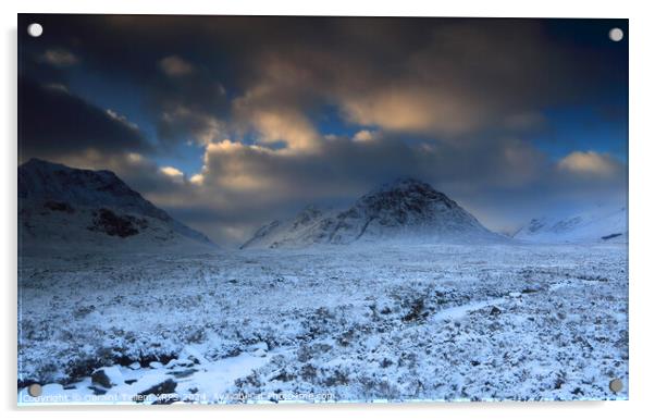 Buachaille Etive Mor Highland Scotland  Acrylic by Geraint Tellem ARPS