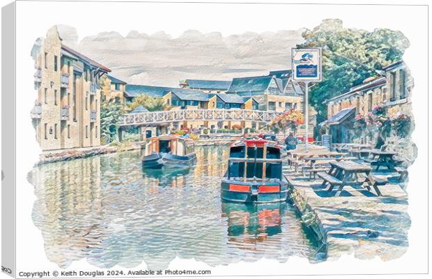 Lancaster Canal  - The Waterwitch Canvas Print by Keith Douglas