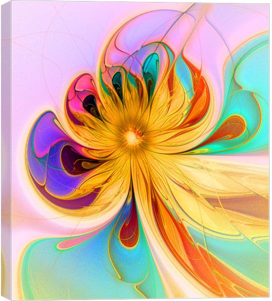 Stained Glass Floral Canvas Print by Amanda Moore