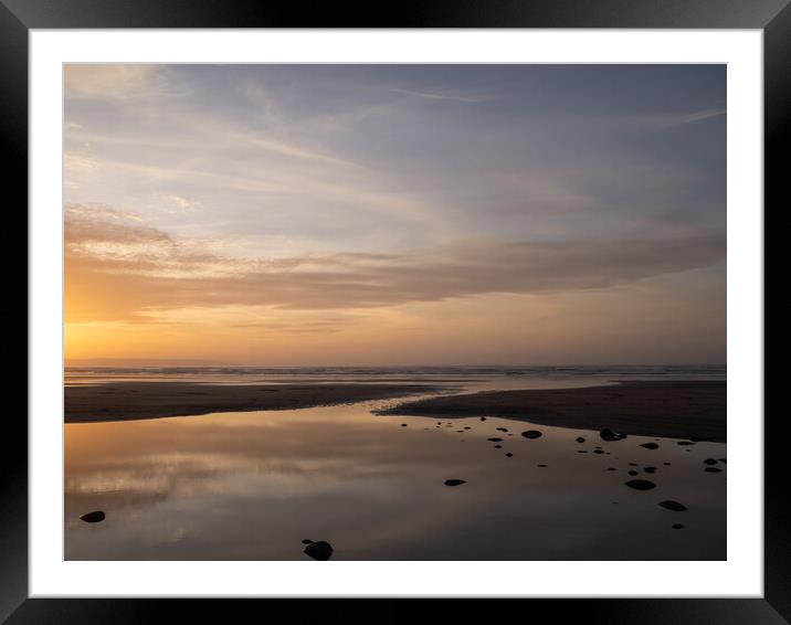Reflective tidal pools Framed Mounted Print by Tony Twyman