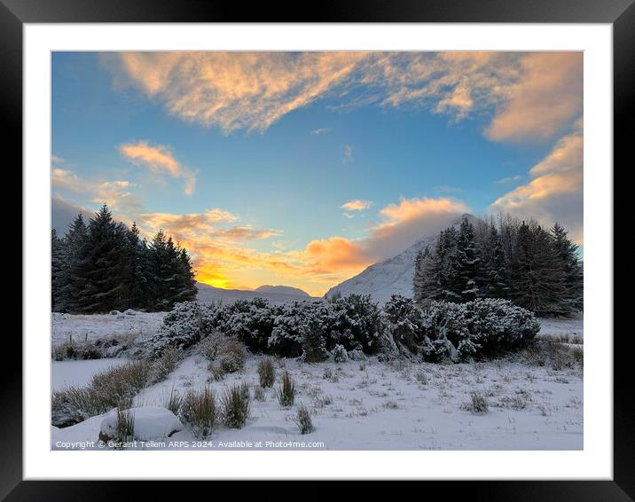 Buachaille Etive Mor in winter, Rannoch Moor, Highlands Scotland Framed Mounted Print by Geraint Tellem ARPS