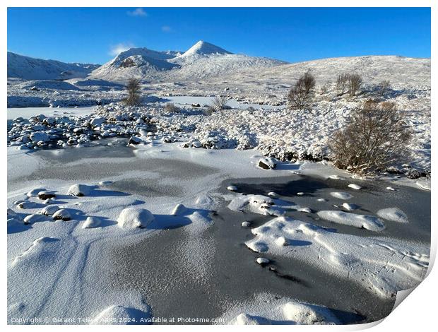 Rannoch Moor in winter, Highland, Scotland Print by Geraint Tellem ARPS