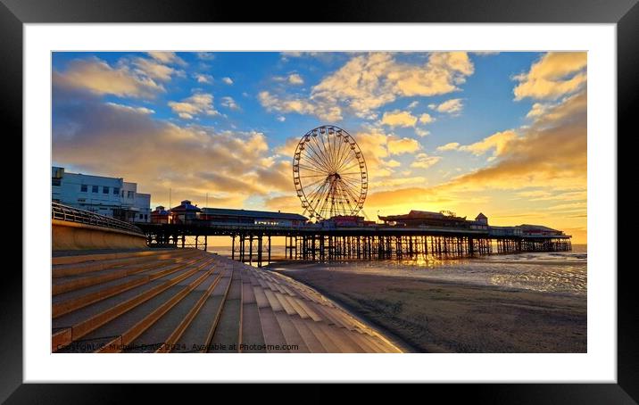 Central Pier Sunset Framed Mounted Print by Michele Davis