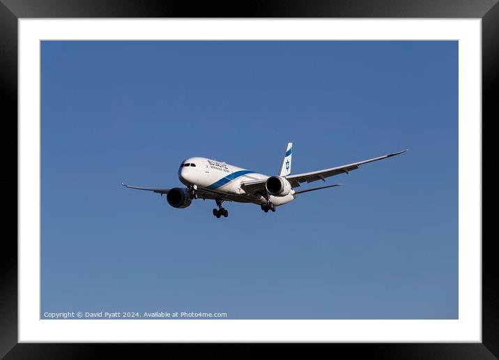 El AL Israel Airlines Boeing 787 Framed Mounted Print by David Pyatt