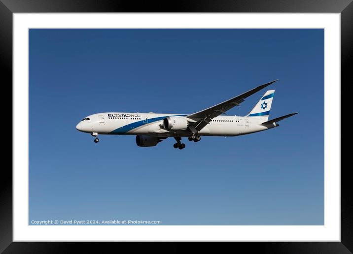 El AL Israel Airlines Boeing 787-9 Framed Mounted Print by David Pyatt