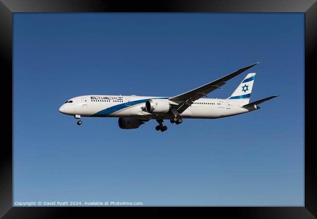 El AL Israel Airlines Boeing 787-9 Framed Print by David Pyatt