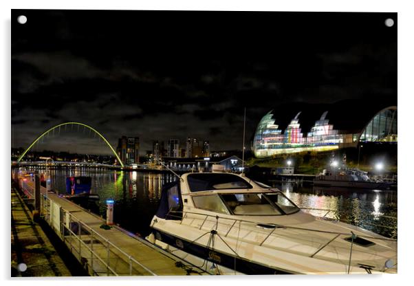 Newcastle at Night Acrylic by Jim Jones