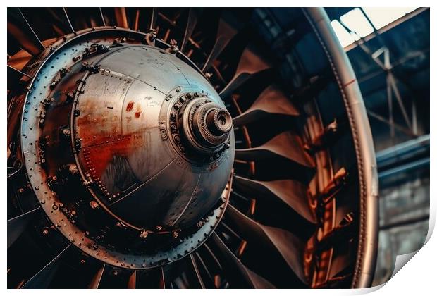 Close up of an aircraft turbine. Print by Michael Piepgras