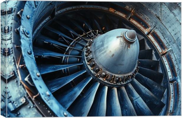 Close up of an aircraft turbine. Canvas Print by Michael Piepgras