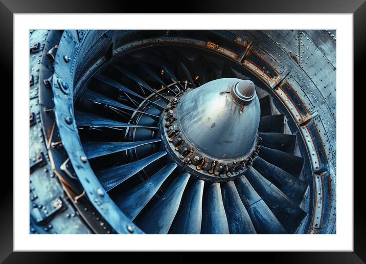 Close up of an aircraft turbine. Framed Mounted Print by Michael Piepgras