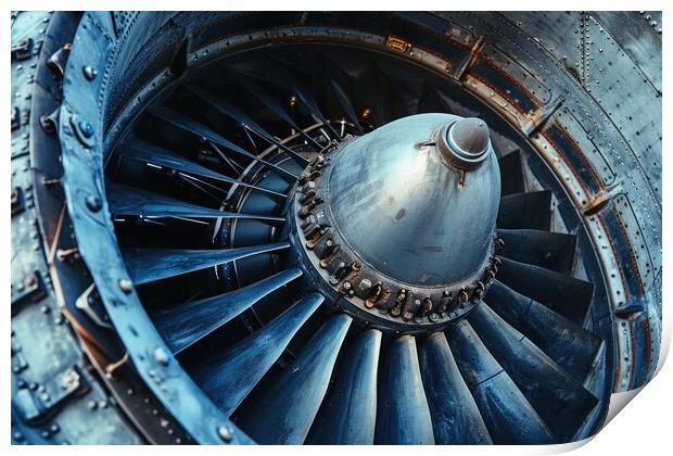 Close up of an aircraft turbine. Print by Michael Piepgras
