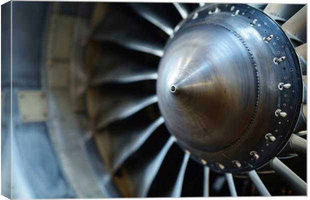 Close up of an aircraft turbine. Canvas Print by Michael Piepgras